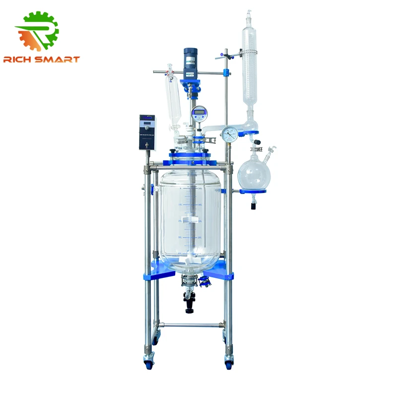 50L Jacketed Glass Reactor GG17 Borosilicate | CE ISO Certified 50L Jacketed Glass Reactor GG17 Borosilicate | CE ISO Certified